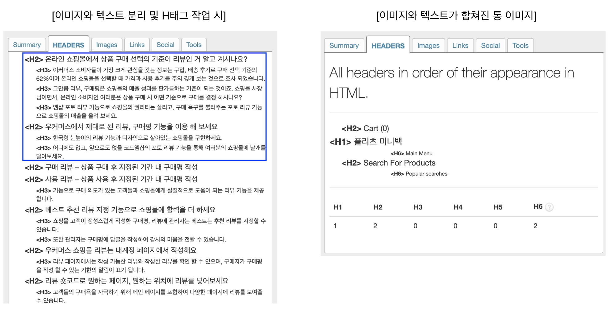 쇼핑몰통합관리솔루션비교-H태그등록방법과